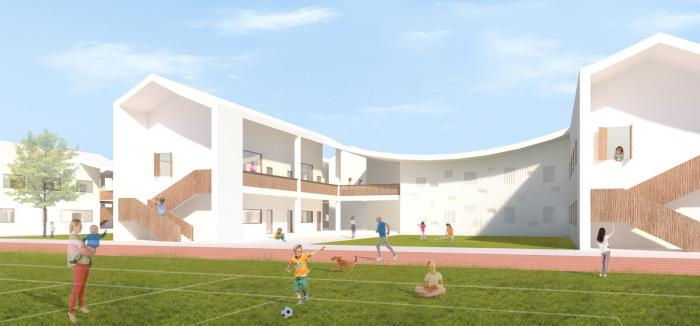 BIM建筑|捷克 LOŠBATES 小学设计竞标方案:延续 - 渗透 - 共享 / 平时建筑事务所 BIM建筑|捷克 LOŠBATES 小学设计竞标方案:延续 - 渗透 - 共享 / 平时建筑事务所