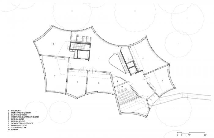 BIM建筑|轻盈飞动,绕古树而生,温特视觉艺术楼 / 斯蒂文·霍尔建筑事务所 BIM建筑|轻盈飞动,绕古树而生,温特视觉艺术楼 / 斯蒂文·霍尔建筑事务所