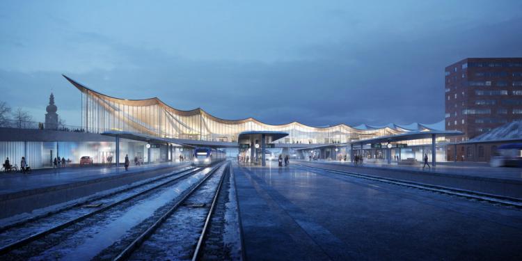 BIM建筑|用一叶屋顶整合的交通枢纽/BIG BIM建筑|用一叶屋顶整合的交通枢纽/BIG