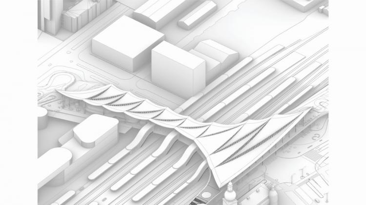 BIM建筑|用一叶屋顶整合的交通枢纽/BIG BIM建筑|用一叶屋顶整合的交通枢纽/BIG