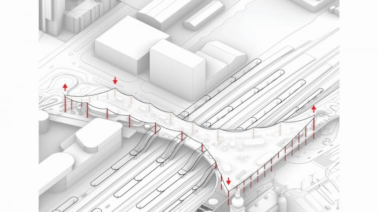 BIM建筑|用一叶屋顶整合的交通枢纽/BIG BIM建筑|用一叶屋顶整合的交通枢纽/BIG