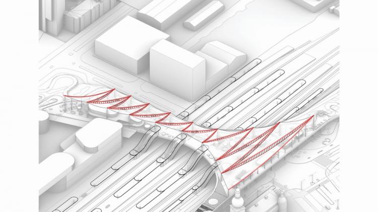 BIM建筑|用一叶屋顶整合的交通枢纽/BIG BIM建筑|用一叶屋顶整合的交通枢纽/BIG