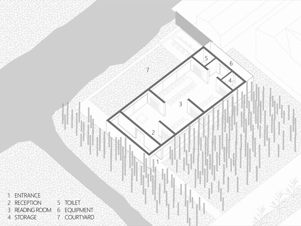 BIM建筑|树林里的图书室:自然向建筑的转译/空间里 BIM建筑|树林里的图书室:自然向建筑的转译/空间里