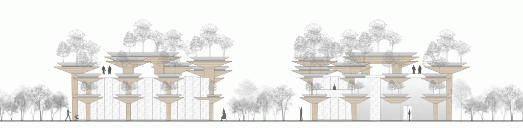 BIM建筑|日常风景下自然生长的空间:“伞之丘”生活方式集合店 / line+建筑事务所+gad BIM建筑|日常风景下自然生长的空间:“伞之丘”生活方式集合店 / line+建筑事务所+gad