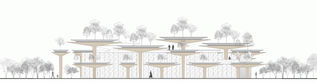 BIM建筑|日常风景下自然生长的空间:“伞之丘”生活方式集合店 / line+建筑事务所+gad BIM建筑|日常风景下自然生长的空间:“伞之丘”生活方式集合店 / line+建筑事务所+gad