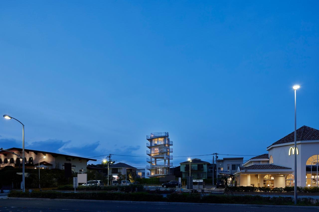 BIM建筑|坡道环绕建筑,鹄沼-Y之家/ KANIUE BIM建筑|坡道环绕建筑,鹄沼-Y之家/ KANIUE