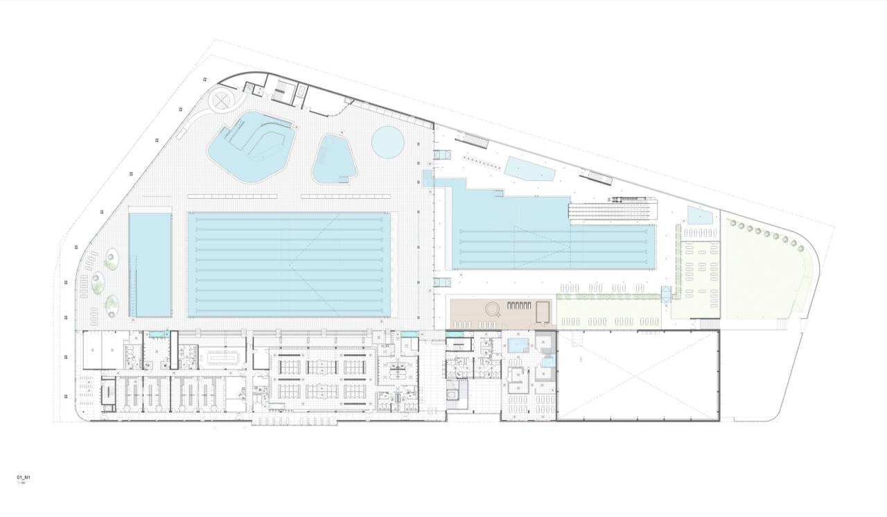 BIM建筑|波浪形屋面,UCPA大兰斯体育场 / Marc Mimram BIM建筑|波浪形屋面,UCPA大兰斯体育场 / Marc Mimram