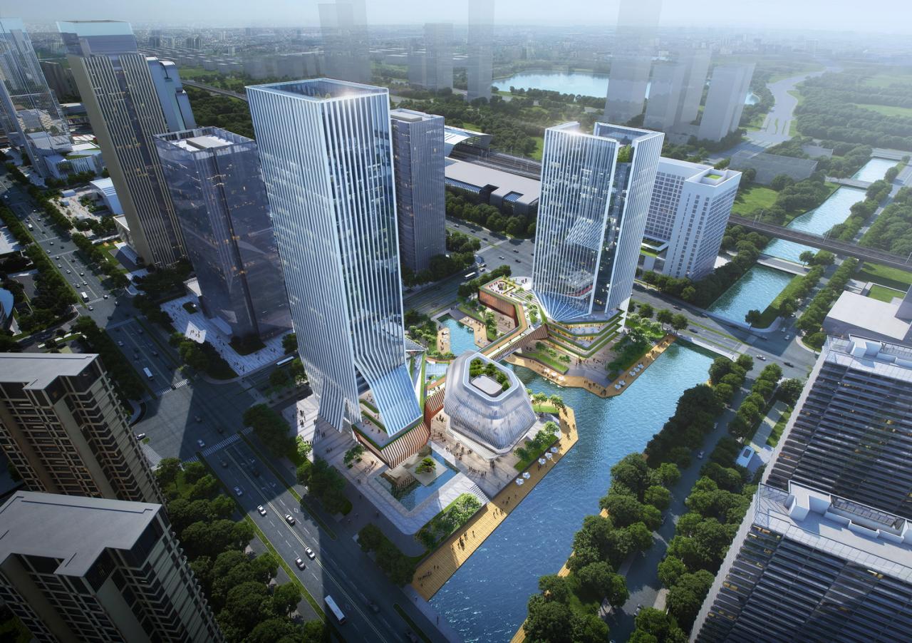 BIM建筑|GEN方案 | 一桥两相望:苏州高铁新城双子塔 BIM建筑|GEN方案 | 一桥两相望:苏州高铁新城双子塔