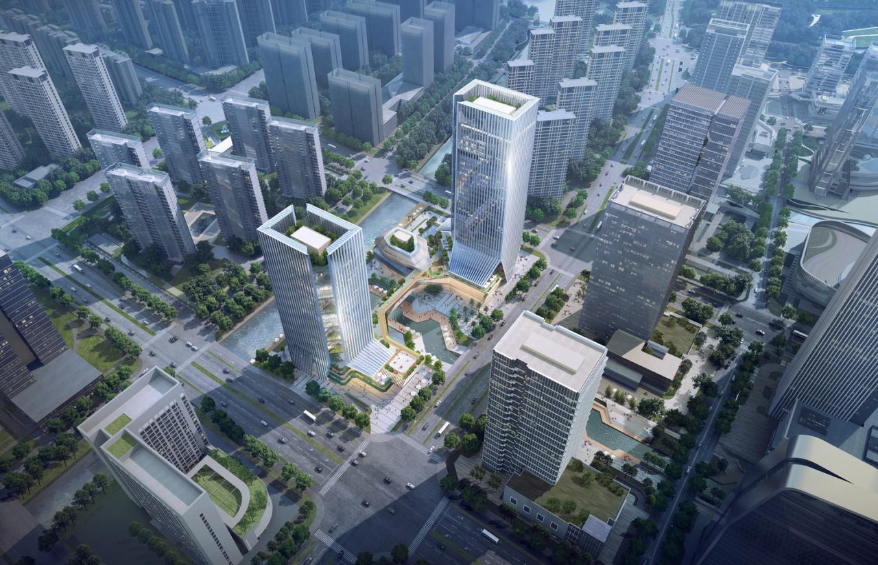 BIM建筑|GEN方案 | 一桥两相望:苏州高铁新城双子塔 BIM建筑|GEN方案 | 一桥两相望:苏州高铁新城双子塔