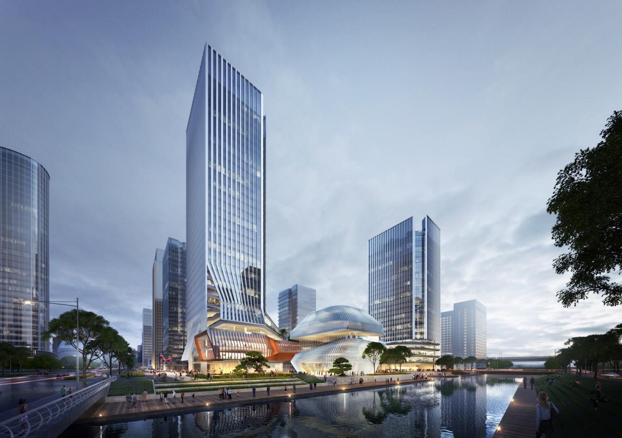 BIM建筑|GEN方案 | 一桥两相望:苏州高铁新城双子塔 BIM建筑|GEN方案 | 一桥两相望:苏州高铁新城双子塔