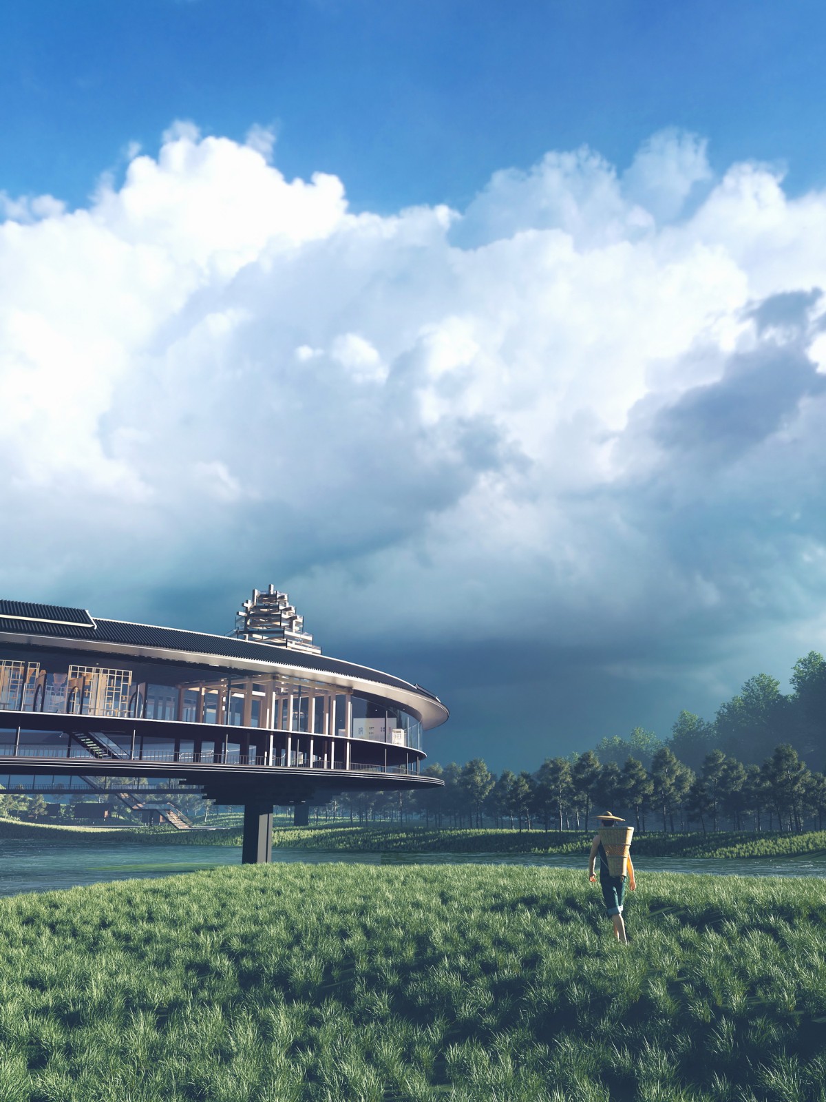 BIM建筑|风雨环屋——三江县洲北村文化综合体设计方案 / 外行建筑 BIM建筑|风雨环屋——三江县洲北村文化综合体设计方案 / 外行建筑