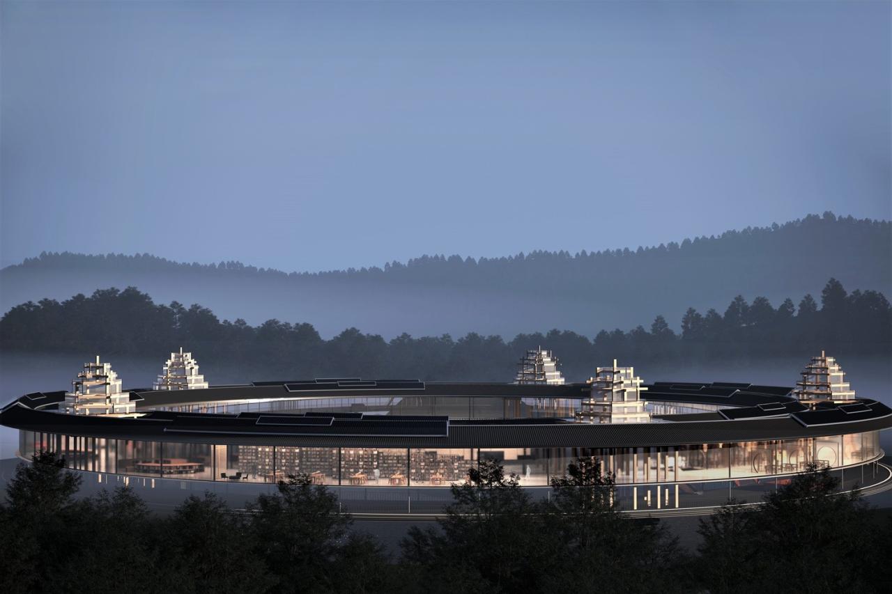 BIM建筑|风雨环屋——三江县洲北村文化综合体设计方案 / 外行建筑 BIM建筑|风雨环屋——三江县洲北村文化综合体设计方案 / 外行建筑