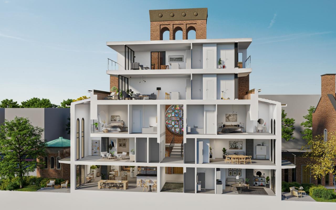 BIM建筑|从教堂到公寓的更新改造 / HOYT Architecten BIM建筑|从教堂到公寓的更新改造 / HOYT Architecten