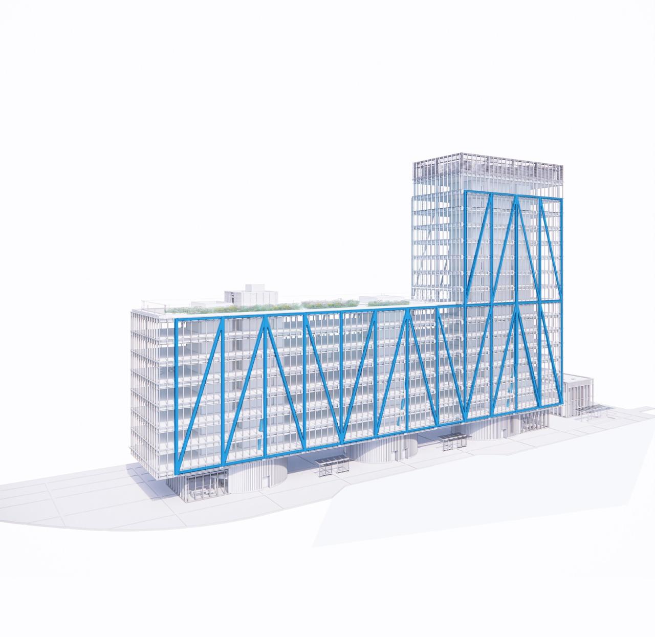 BIM建筑|蓝色‘骨头’,EXO 办公大楼 / Shay Cleary Architects BIM建筑|蓝色‘骨头’,EXO 办公大楼 / Shay Cleary Architects