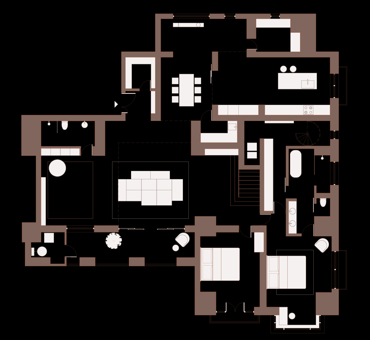 BIM建筑|梧桐树下的420平米复式公寓 :为年轻家庭巧妙创建”视线连通”挑高空间 / 八荒设计 BIM建筑|梧桐树下的420平米复式公寓 :为年轻家庭巧妙创建”视线连通”挑高空间 / 八荒设计