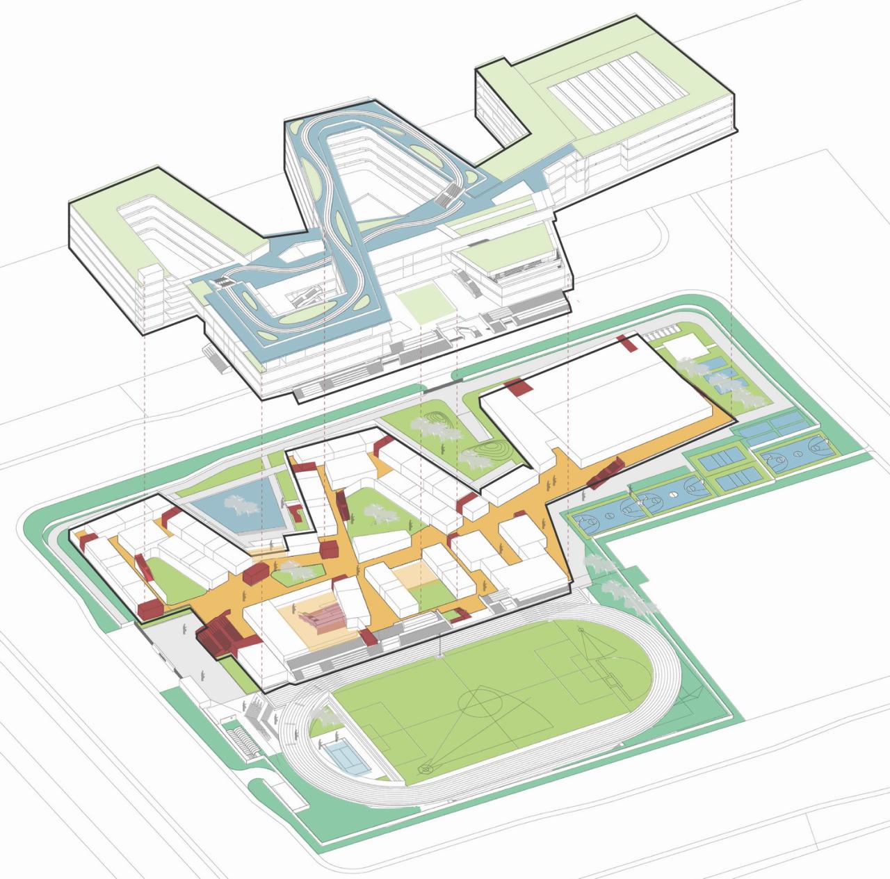 BIM建筑|折叠校园·苏州金堰路高中 / 简和建筑 BIM建筑|折叠校园·苏州金堰路高中 / 简和建筑