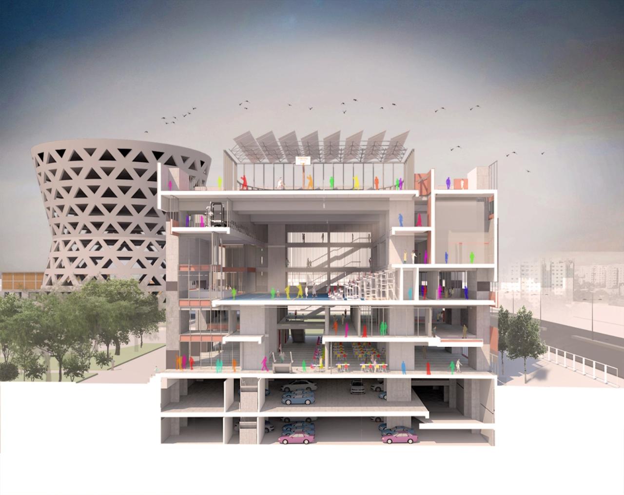 BIM建筑|艾哈迈达巴德大学中心 / Stephane Paumier Architects BIM建筑|艾哈迈达巴德大学中心 / Stephane Paumier Architects