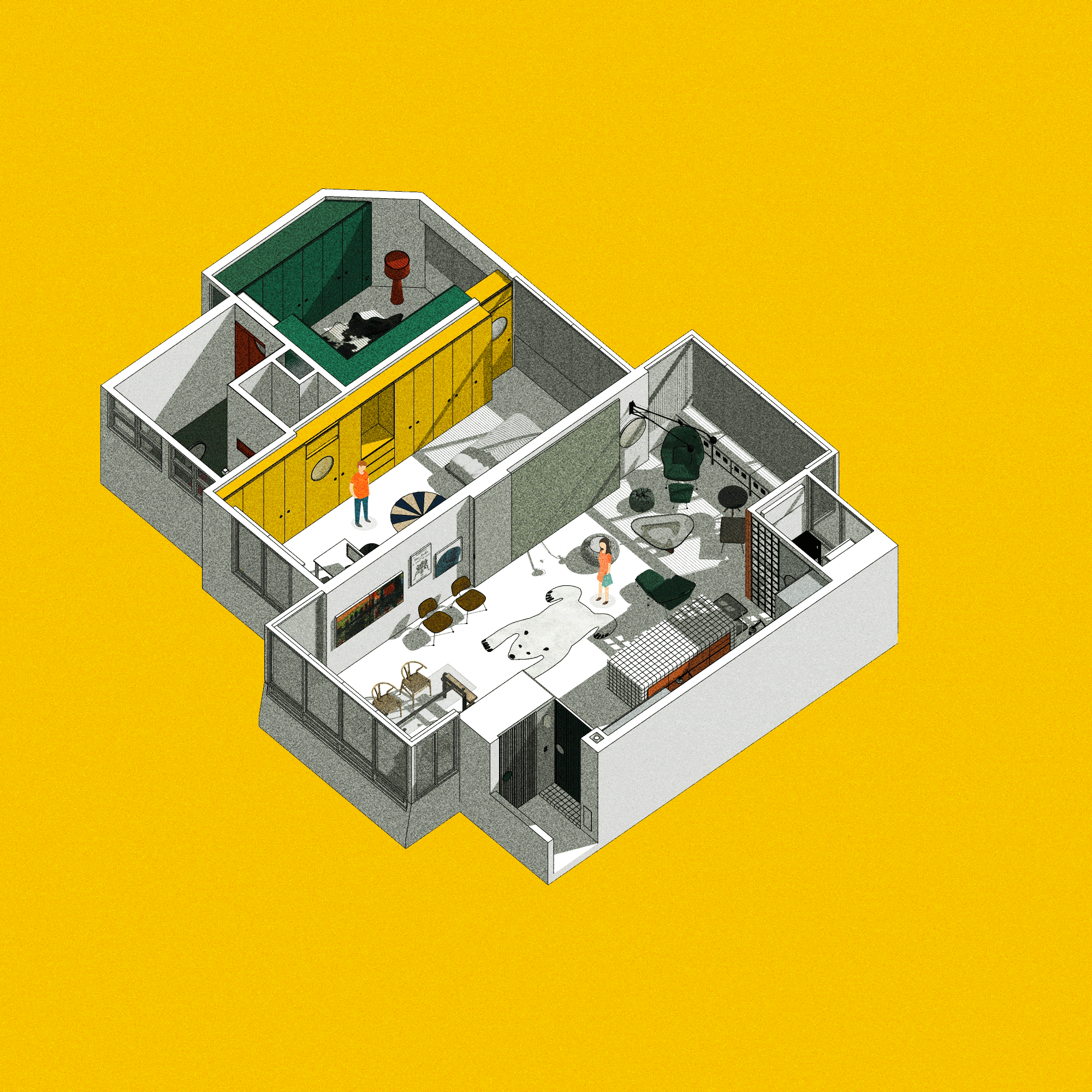 BIM建筑|灵动色彩之家:位于新加坡的粗野派公寓改造 / SPARK BIM建筑|灵动色彩之家:位于新加坡的粗野派公寓改造 / SPARK