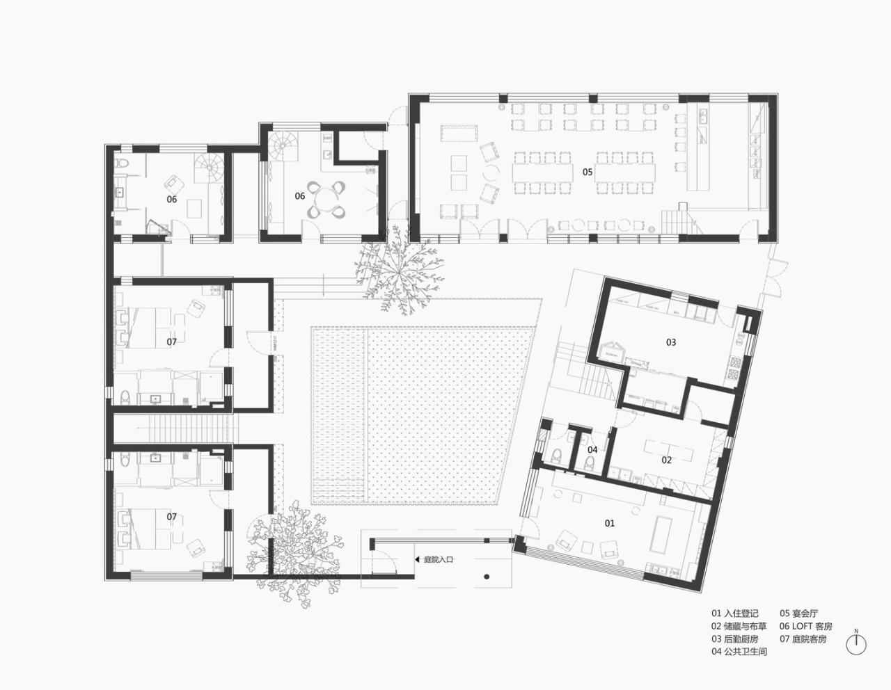 BIM建筑|伴山而居:后院•溜石港民宿 / GW空间设计 BIM建筑|伴山而居:后院•溜石港民宿 / GW空间设计