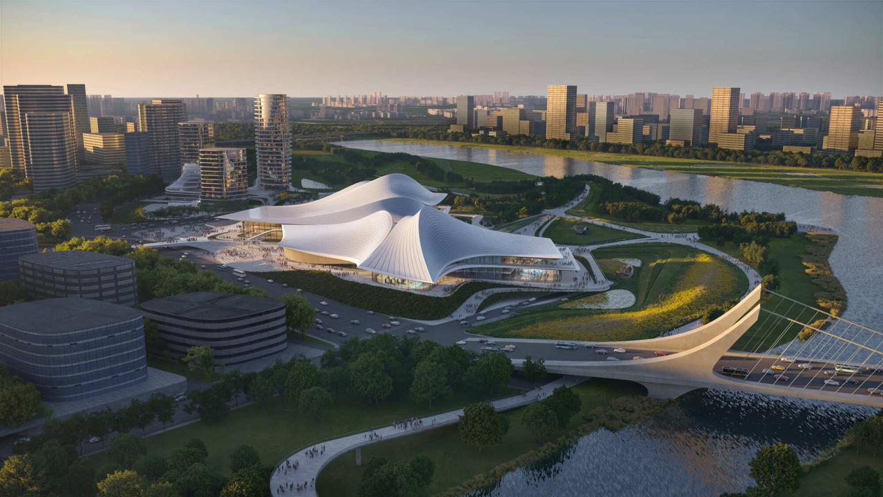 BIM建筑|‘曹娥江文化艺术中心’中标方案 / ZHA + 中南建院 BIM建筑|‘曹娥江文化艺术中心’中标方案 / ZHA + 中南建院